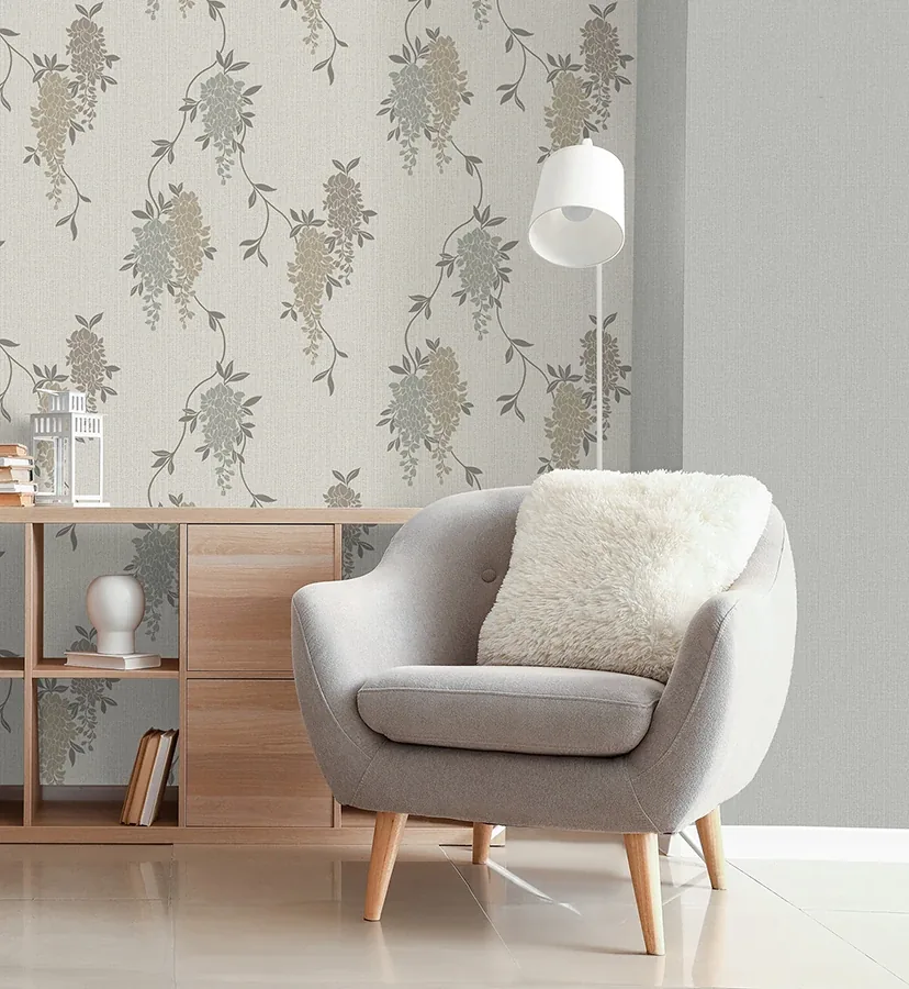 Brewster Home Fashions Aisla Neutral Wisteria Wallpaper - SKU FD43673