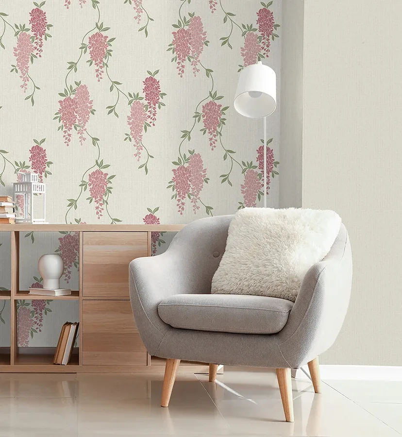 Brewster Home Fashions Aisla Pink Wisteria Wallpaper - SKU FD43671