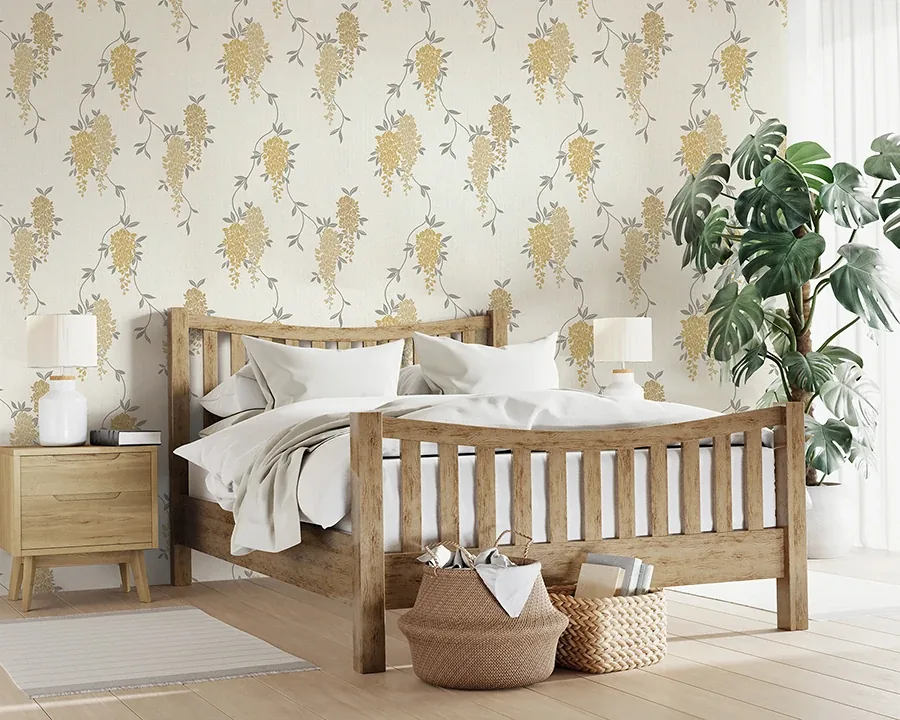Brewster Home Fashions Aisla Yellow Wisteria Wallpaper - SKU FD43672