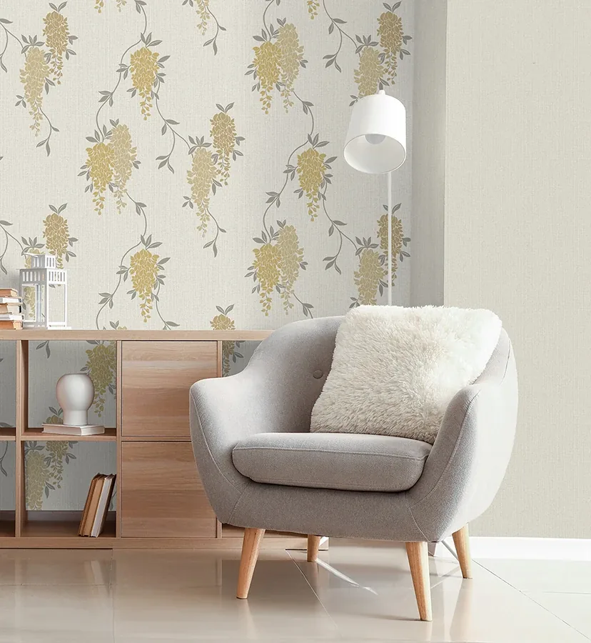 Brewster Home Fashions Aisla Yellow Wisteria Wallpaper - SKU FD43672