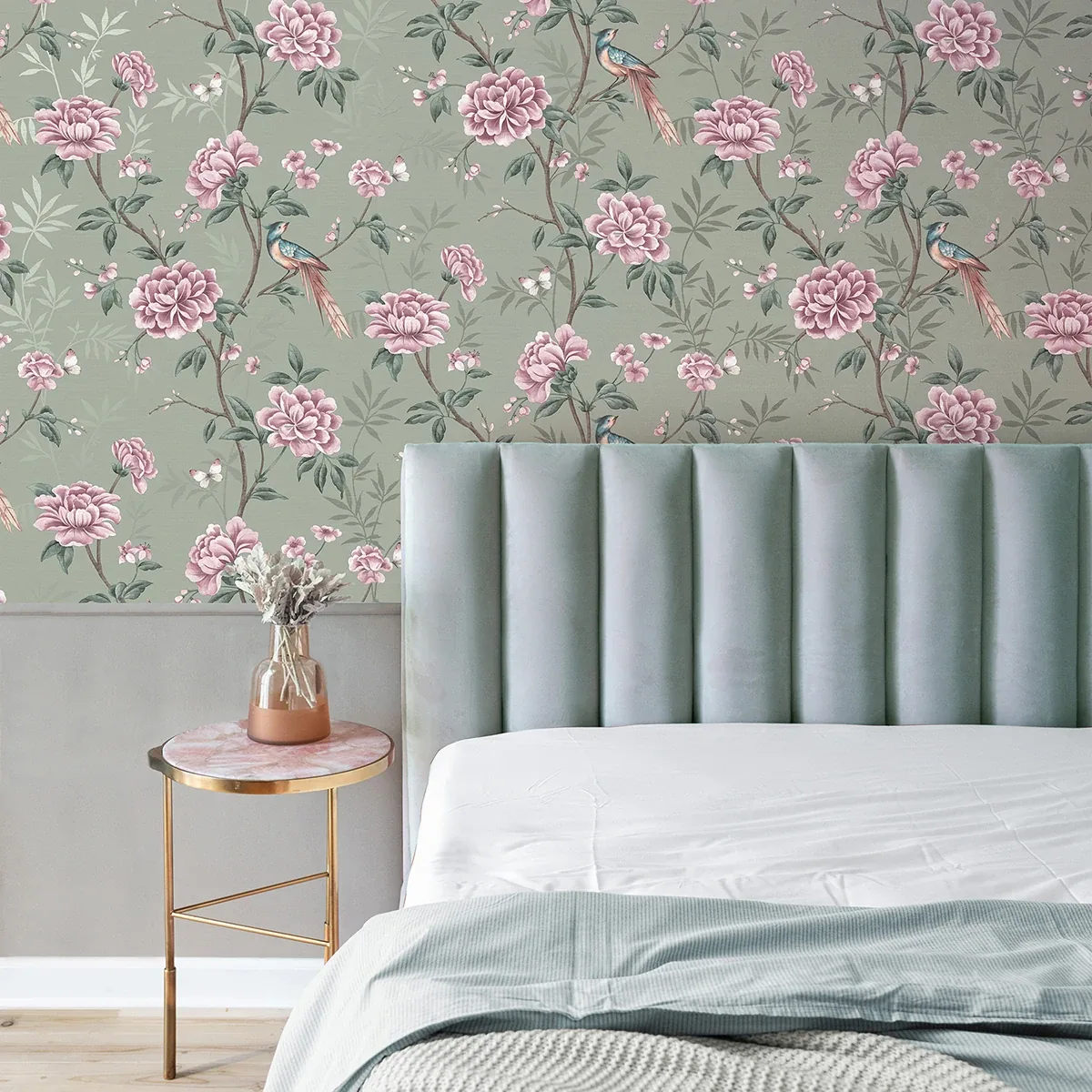 Brewster Home Fashions Akina Sage Floral Wallpaper | Wallpaper Twins Brewster Home Fashions Akina Sage Floral Wallpaper - SKU M1724