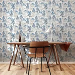 Brewster Home Fashions Akio Blue Pagoda Wallpaper | Wallpaper Twins Brewster Home Fashions Akio Blue Pagoda Wallpaper - SKU AH924803