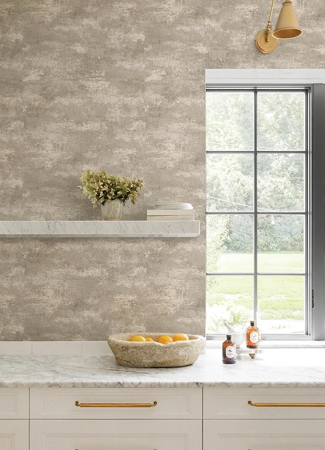 Brewster Home Fashions Al Fresco Chocolate Plaster Wallpaper - SKU 4168-17709