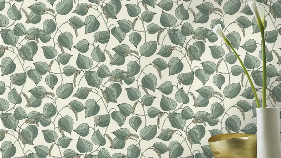 Brewster Home Fashions Alaia Green Leafy Vine Wallpaper | Wallpaper Twins Brewster Home Fashions Alaia Green Leafy Vine Wallpaper - SKU RH580518