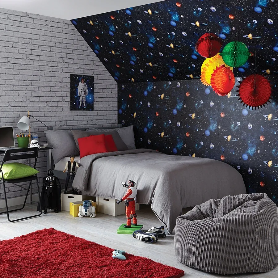 Brewster Home Fashions Albert Black Cosmos Wallpaper - SKU AH668100