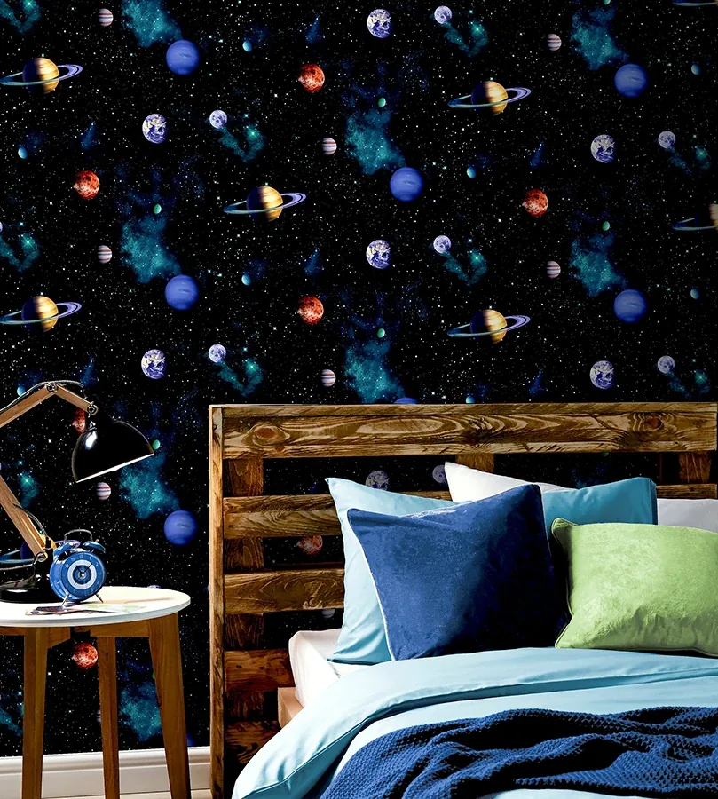 Brewster Home Fashions Albert Black Cosmos Wallpaper - SKU AH668100