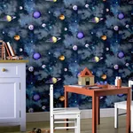 Brewster Home Fashions Albert Blue Cosmos Wallpaper | Wallpaper Twins Brewster Home Fashions Albert Blue Cosmos Wallpaper - SKU AH296000
