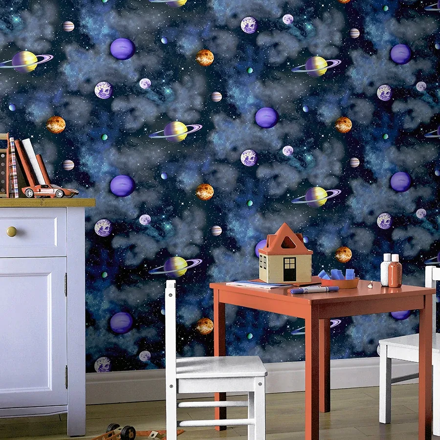 Brewster Home Fashions Albert Blue Cosmos Wallpaper | Wallpaper Twins Brewster Home Fashions Albert Blue Cosmos Wallpaper - SKU AH296000