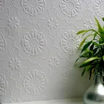 Brewster Home Fashions Alexander White Paintable Supaglypta Wallpaper - SKU 437-RD0647