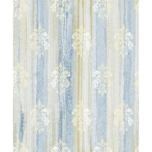 Brewster Home Fashions Alison Blue Damask Motif Wallpaper - SKU 2810-SH01126