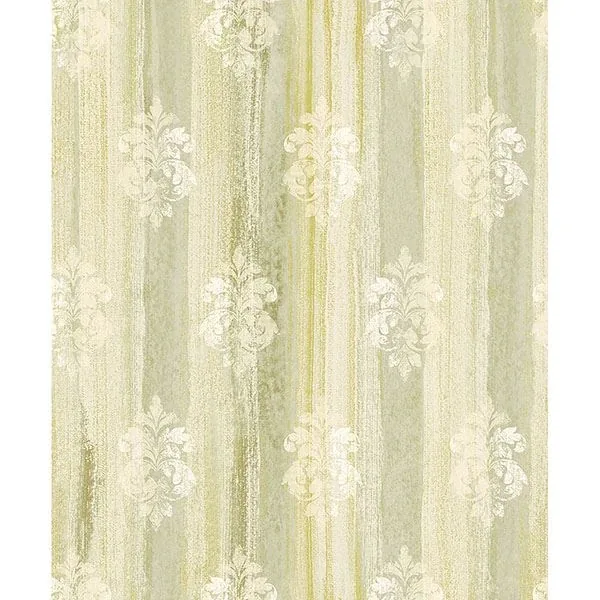 Brewster Home Fashions Alison Green Damask Motif Wallpaper - SKU 2810-SH01128