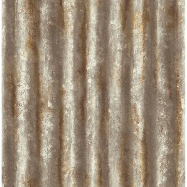 Brewster Home Fashions Alloy Brass Corrugated Metal Wallpaper - SKU 2767-22334