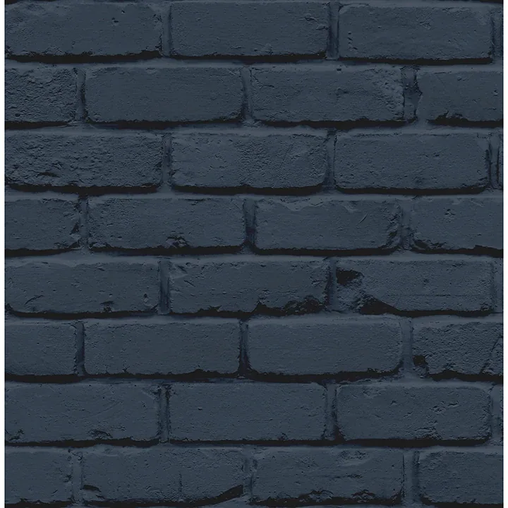 Brewster Home Fashions Alpin Navy Painted Brick Wallpaper - SKU FD43602
