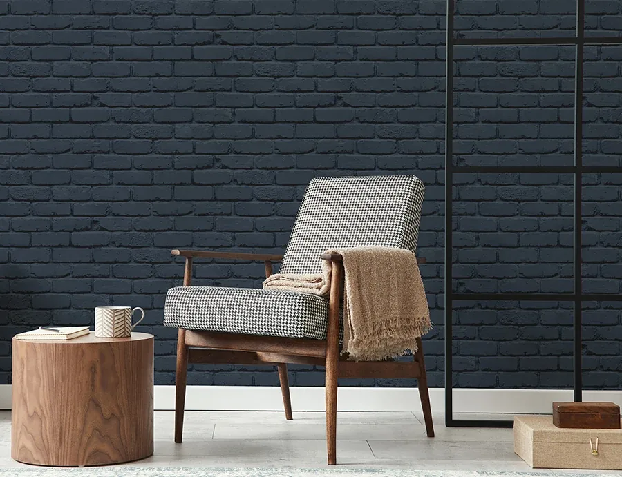 Brewster Home Fashions Alpin Navy Painted Brick Wallpaper | Wallpaper Twins Brewster Home Fashions Alpin Navy Painted Brick Wallpaper - SKU FD43602