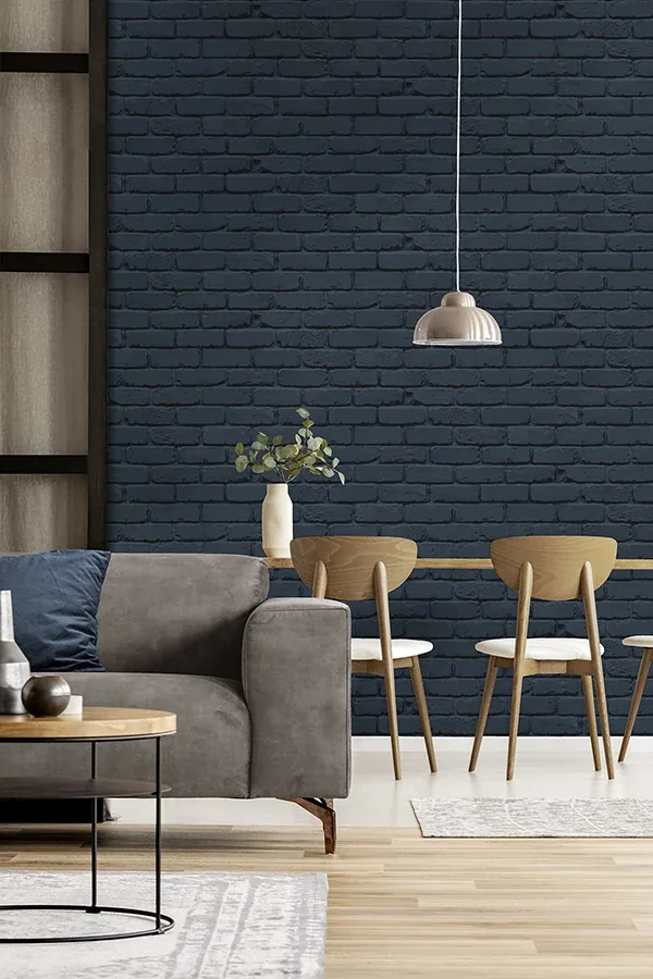 Brewster Home Fashions Alpin Navy Painted Brick Wallpaper | Wallpaper Twins Brewster Home Fashions Alpin Navy Painted Brick Wallpaper - SKU FD43602