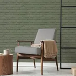 Brewster Home Fashions Alpin Sage Painted Brick Wallpaper - SKU FD43603