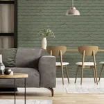 Brewster Home Fashions Alpin Sage Painted Brick Wallpaper - SKU FD43603
