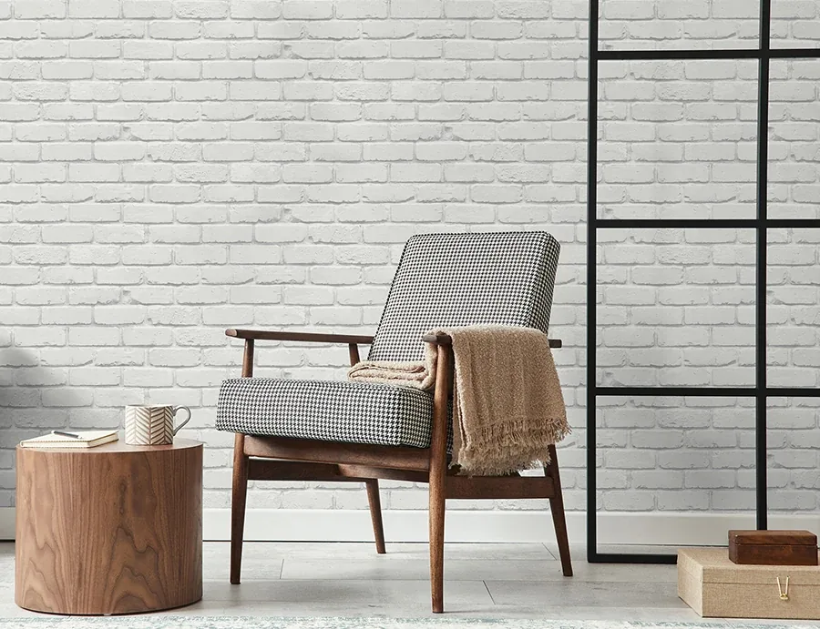 Brewster Home Fashions Alpin White Painted Brick Wallpaper - SKU FD43600