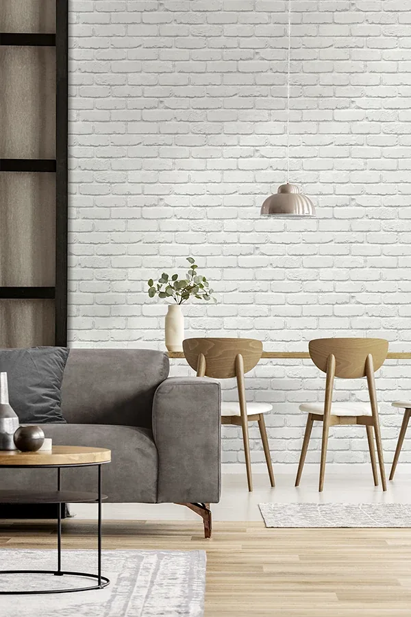 Brewster Home Fashions Alpin White Painted Brick Wallpaper - SKU FD43600