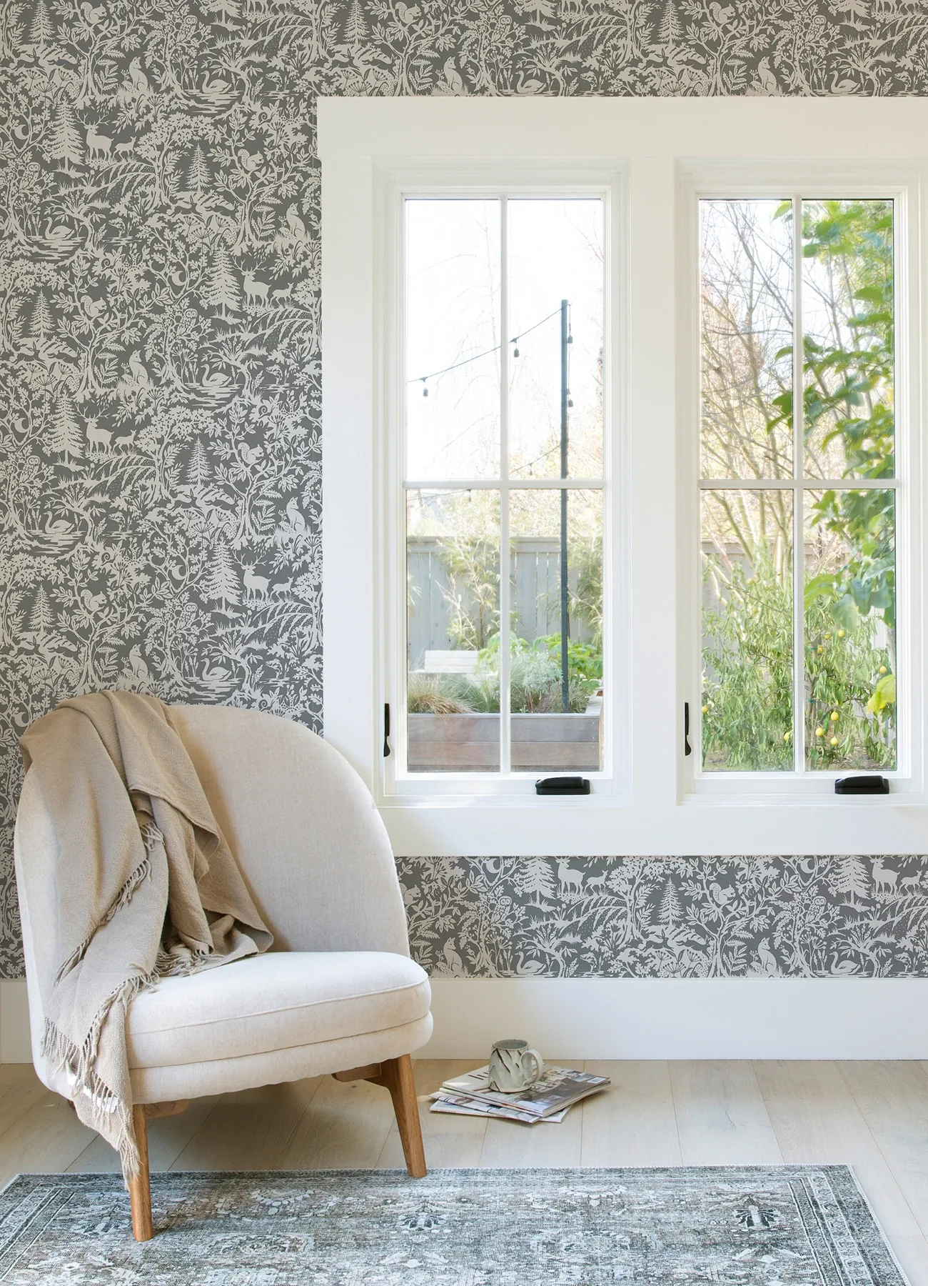 Brewster Home Fashions Alrick Charcoal Forest Venture Wallpaper - SKU 3125-72321
