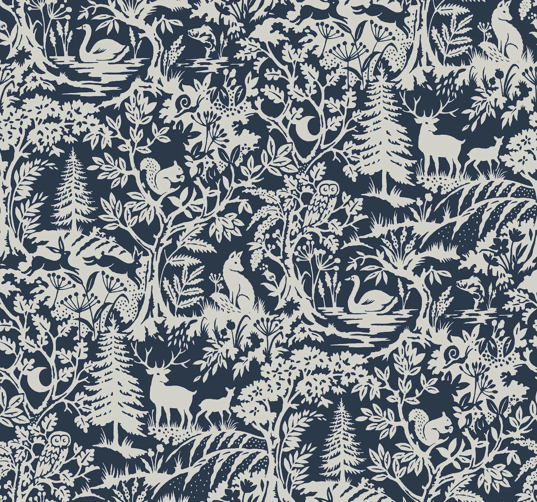 3125-72324 | Alrick Navy Forest Venture Wallpaper
