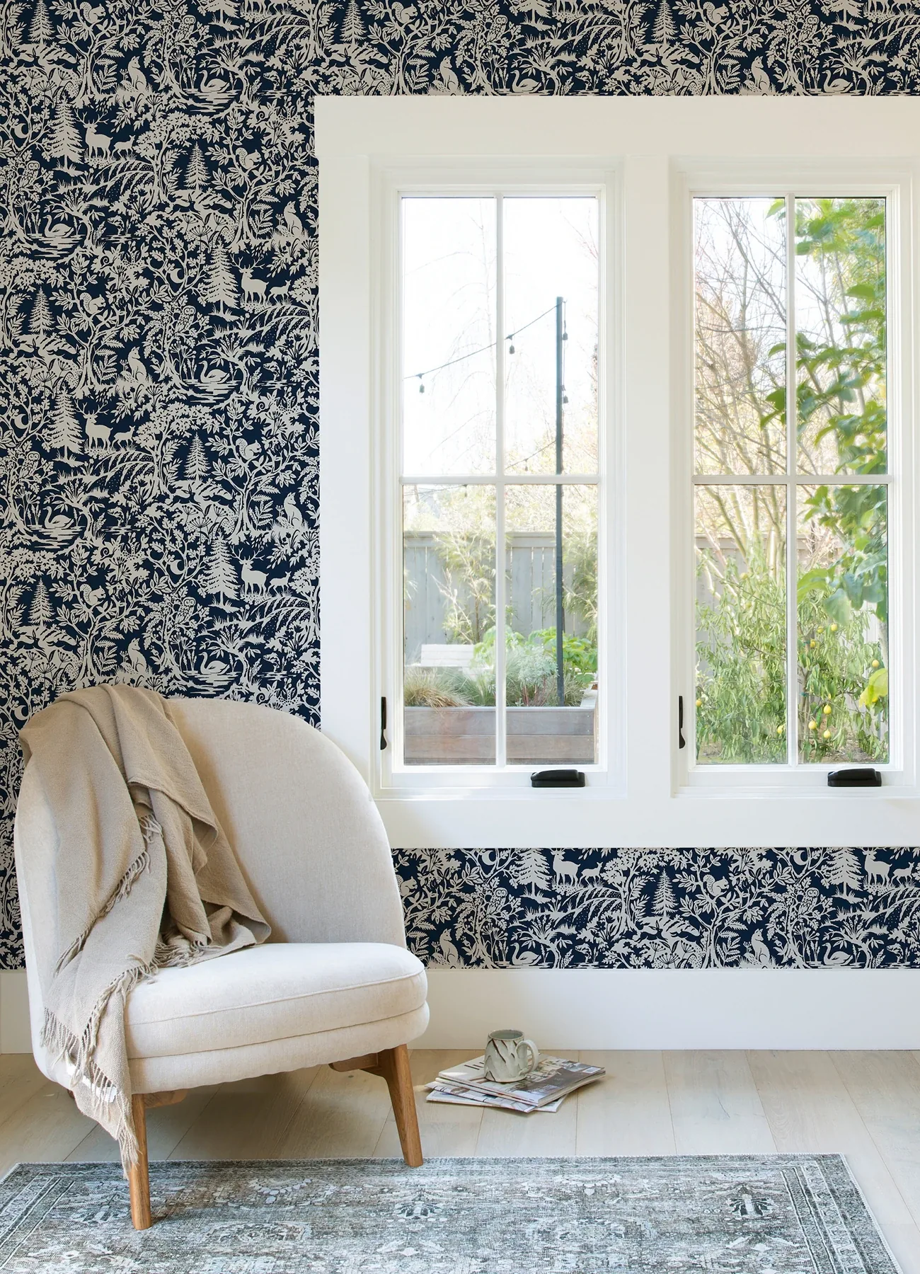 Brewster Home Fashions Alrick Navy Forest Venture Wallpaper | Wallpaper Twins Brewster Home Fashions Alrick Navy Forest Venture Wallpaper - SKU 3125-72324