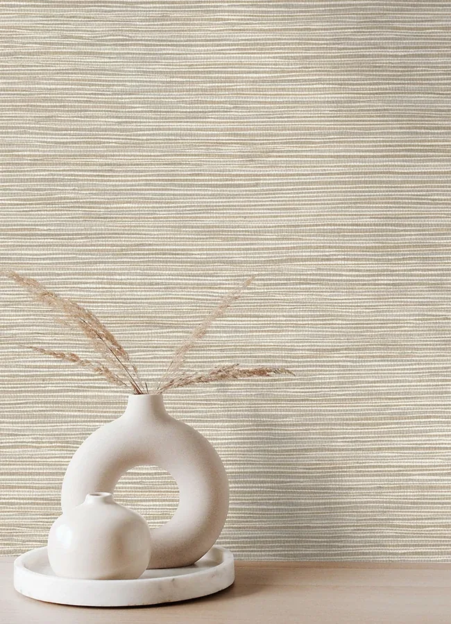 Brewster Home Fashions Alton Taupe Faux Grasscloth Wallpaper - SKU 4125-26715