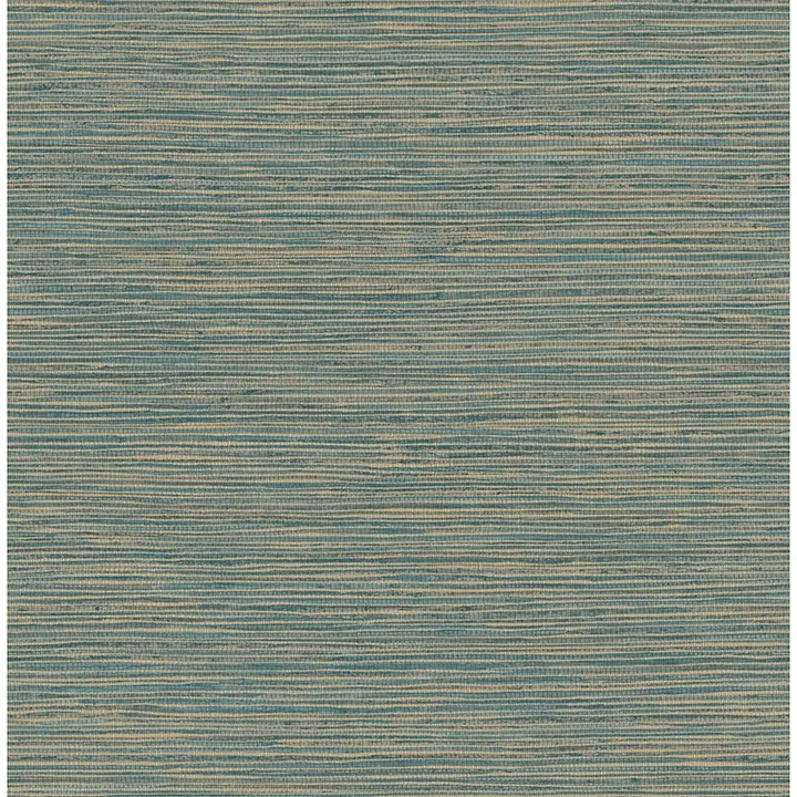 4125-26717 | Alton Teal Faux Grasscloth Wallpaper