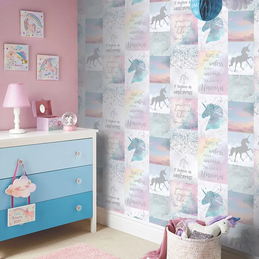 Brewster Home Fashions Amalthea Pastel Unicorn Wallpaper | Wallpaper Twins Brewster Home Fashions Amalthea Pastel Unicorn Wallpaper - SKU AH698300