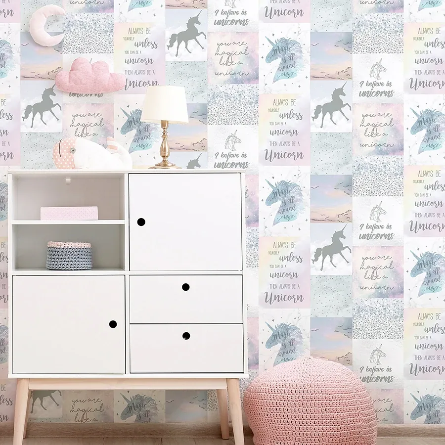 Brewster Home Fashions Amalthea Pastel Unicorn Wallpaper | Wallpaper Twins Brewster Home Fashions Amalthea Pastel Unicorn Wallpaper - SKU AH698300
