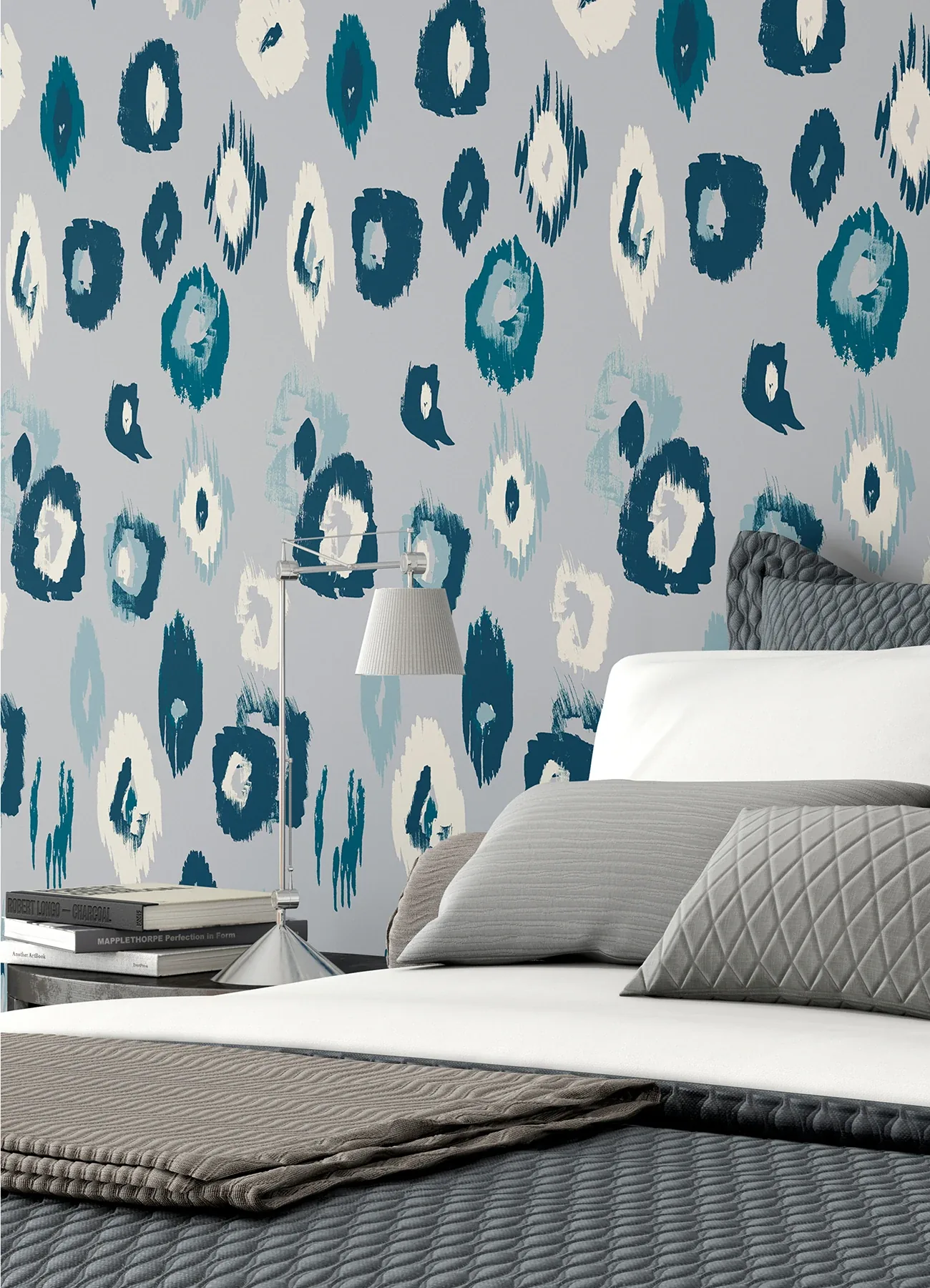 WLD53120W | Amara Blue Animal Ikat Wallpaper