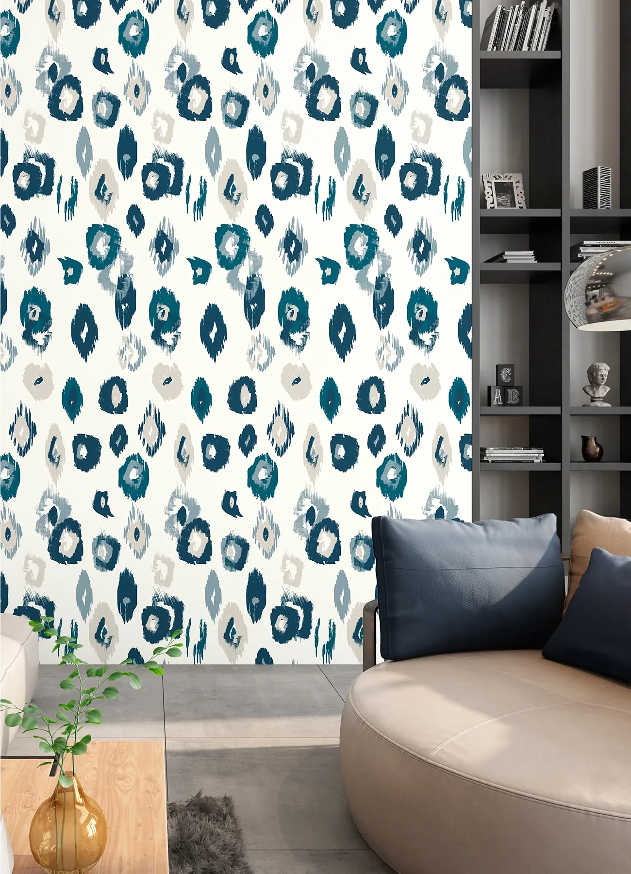 Brewster Home Fashions Amara White Animal Ikat Wallpaper - SKU WLD53118W