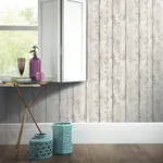 Brewster Home Fashions Ambrose Cream Wood Plank Wallpaper - SKU AH694700