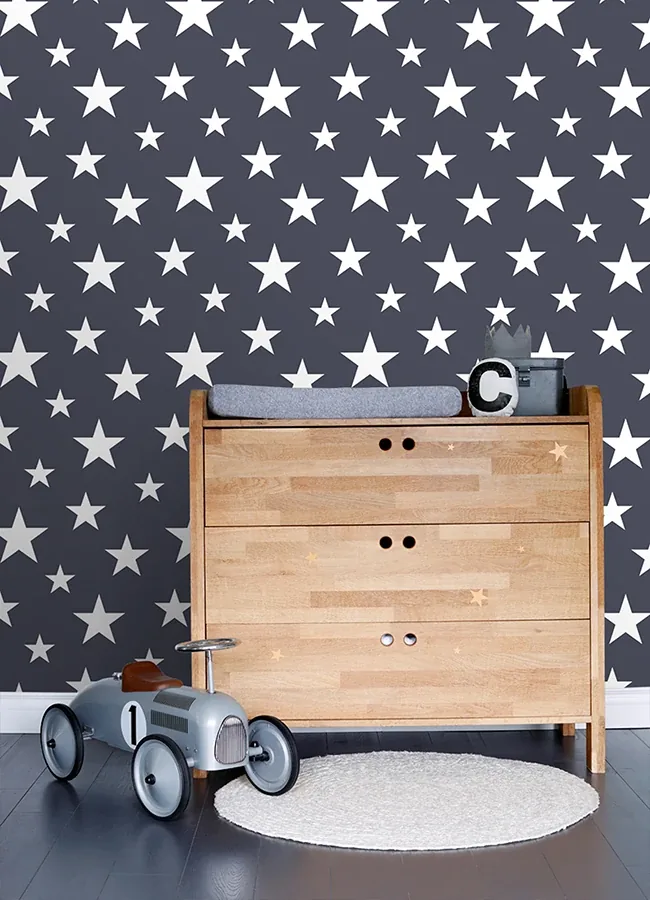 Brewster Home Fashions Amira Navy Stars Wallpaper | Wallpaper Twins Brewster Home Fashions Amira Navy Stars Wallpaper - SKU 4060-138933