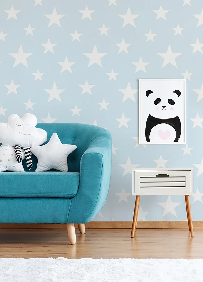 Brewster Home Fashions Amira Sky Blue Stars Wallpaper - SKU 4060-138932