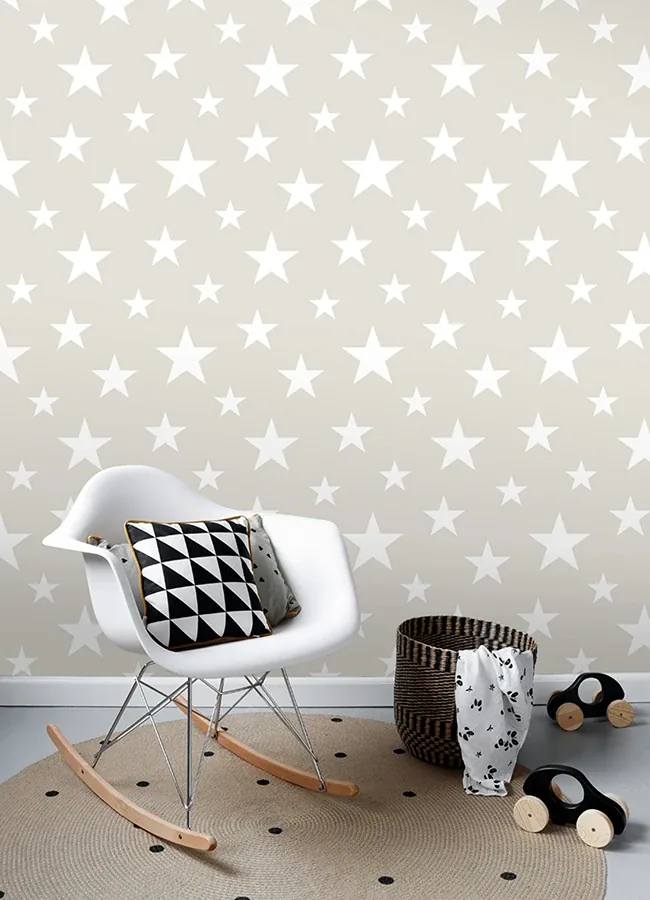 Brewster Home Fashions Amira Taupe Stars Wallpaper - SKU 4060-128866