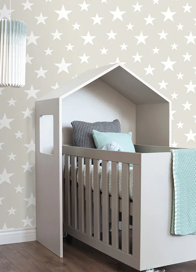 Brewster Home Fashions Amira Taupe Stars Wallpaper - SKU 4060-128866