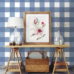 Brewster Home Fashions Amos Blue Gingham Wallpaper | Wallpaper Twins Brewster Home Fashions Amos Blue Gingham Wallpaper - SKU 3115-12533
