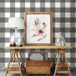 Brewster Home Fashions Amos Charcoal Gingham Wallpaper | Wallpaper Twins Brewster Home Fashions Amos Charcoal Gingham Wallpaper - SKU 3123-12532