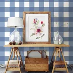 Brewster Home Fashions Amos Navy Gingham Wallpaper | Wallpaper Twins Brewster Home Fashions Amos Navy Gingham Wallpaper - SKU 3123-12533