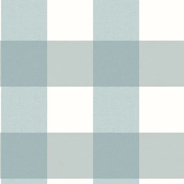 Brewster Home Fashions Amos Teal Gingham Wallpaper - SKU 3115-12535