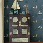 Brewster Home Fashions Andrew Blue Sailboat Wallpaper | Wallpaper Twins Brewster Home Fashions Andrew Blue Sailboat Wallpaper - SKU 4041-01701