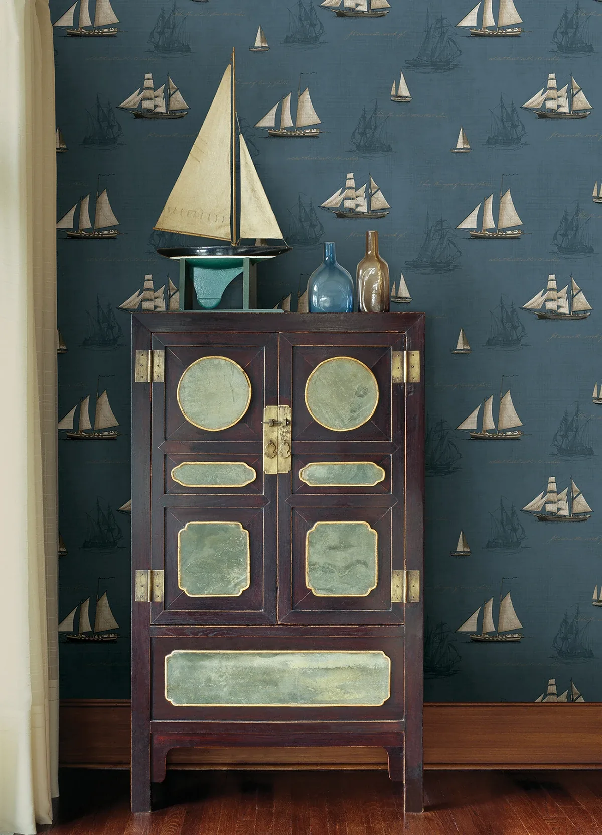 Brewster Home Fashions Andrew Blue Sailboat Wallpaper | Wallpaper Twins Brewster Home Fashions Andrew Blue Sailboat Wallpaper - SKU 4041-01701