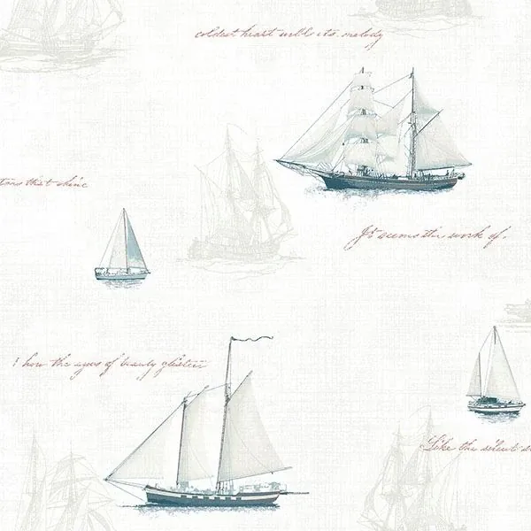 Brewster Home Fashions Andrew White Ships Wallpaper - SKU MAN01703