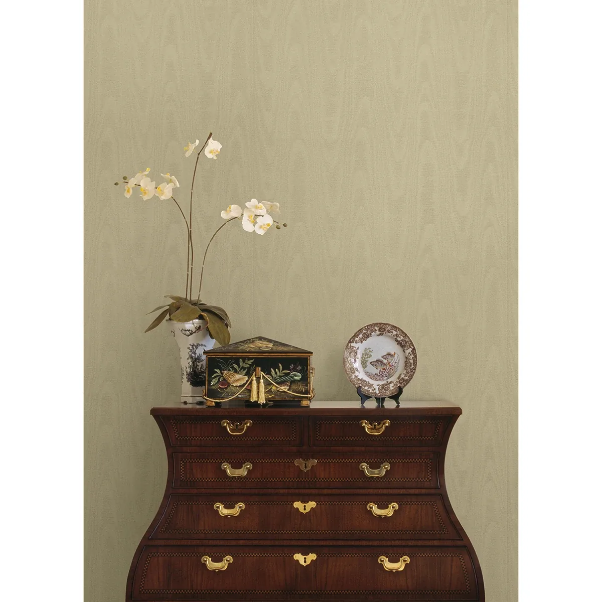 Brewster Home Fashions Angelina Gold Moire Wallpaper - SKU 4058-24810