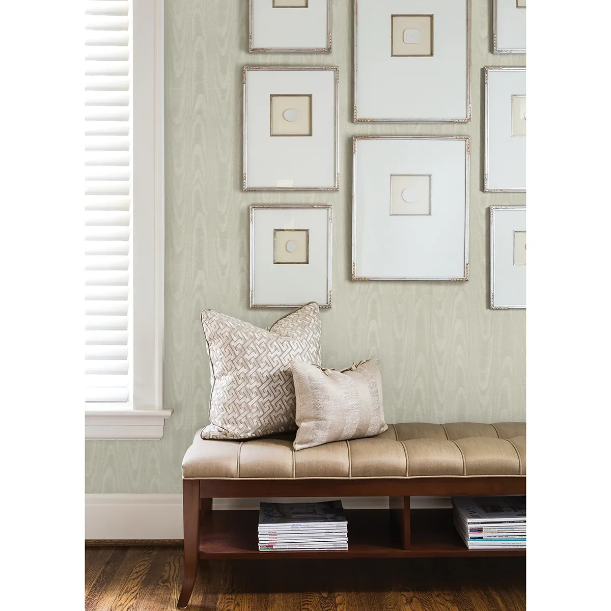 Brewster Home Fashions Angelina Silver Moire Wallpaper | Wallpaper Twins Brewster Home Fashions Angelina Silver Moire Wallpaper - SKU 4058-24811
