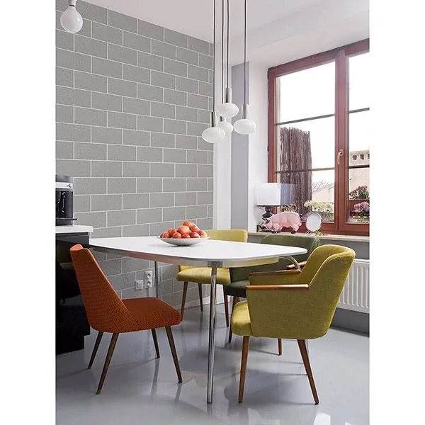 Brewster Home Fashions Angelo Grey Subway Tile Wallpaper | Wallpaper Twins Brewster Home Fashions Angelo Grey Subway Tile Wallpaper - SKU 2836-M1123