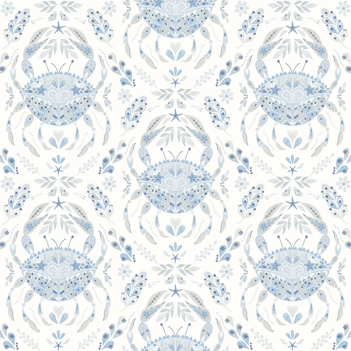 3120-13644 | Annapolis Light Blue Crustacean Wallpaper