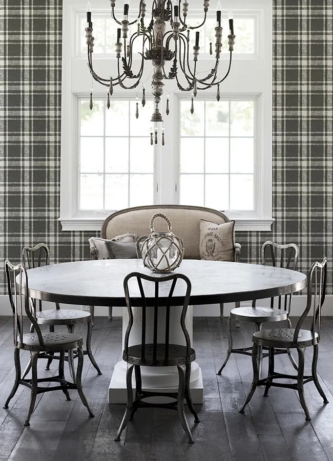 Brewster Home Fashions Antoine Charcoal Flannel Wallpaper - SKU 4072-70020