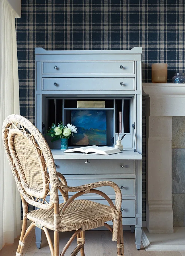Brewster Home Fashions Antoine Dark Blue Flannel Wallpaper | Wallpaper Twins Brewster Home Fashions Antoine Dark Blue Flannel Wallpaper - SKU 4072-70019